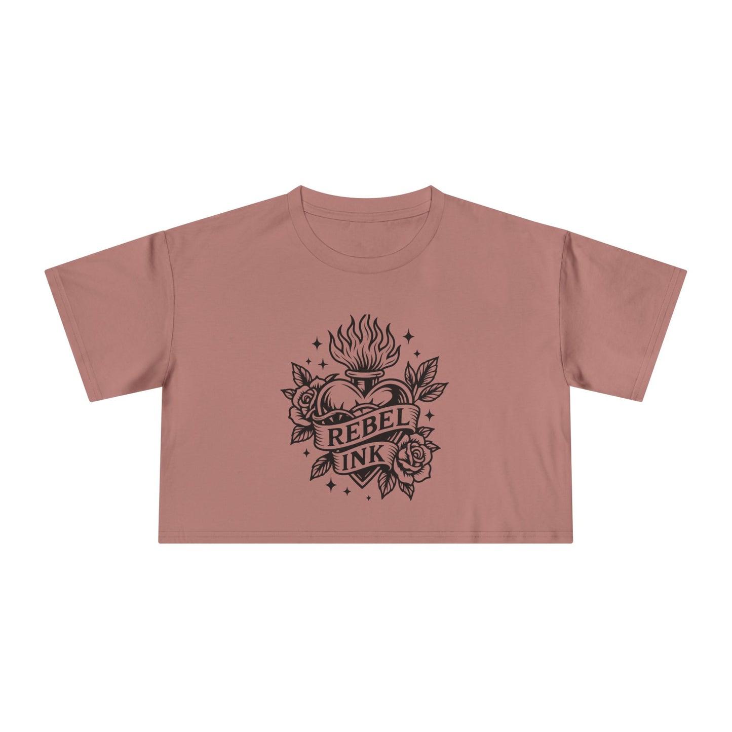 Rebel Ink Women's Crop Tee, Edgy Graphic Tee, Fashionable Summer Top, Casual Statement Shirt, Alternative Style Apparel