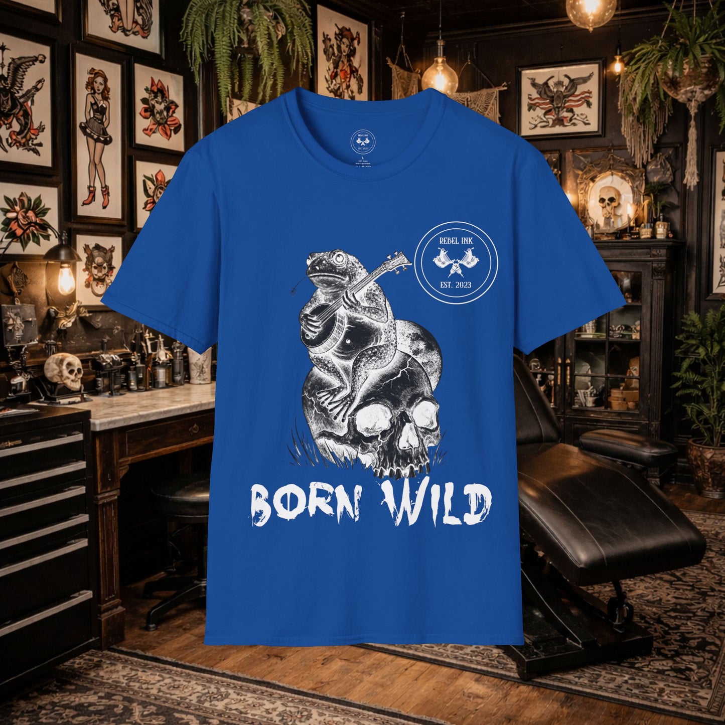 Born Wild Frog Tattoo T-Shirt