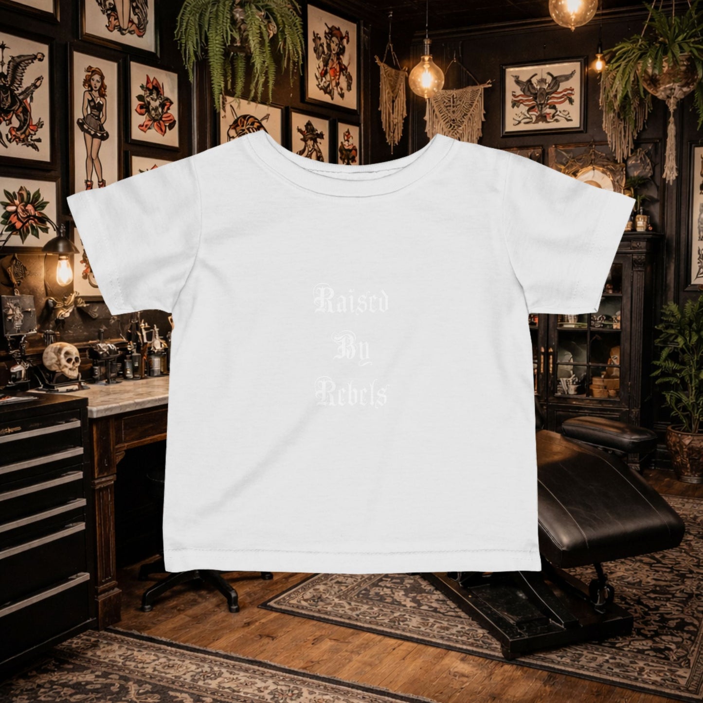 Born Wild Infant Tee — Toad-on-Guitar Skull Baby Shirt