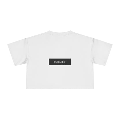 Rebel Ink Women's Crop Tee, Edgy Graphic Tee, Fashionable Summer Top, Casual Statement Shirt, Alternative Style Apparel