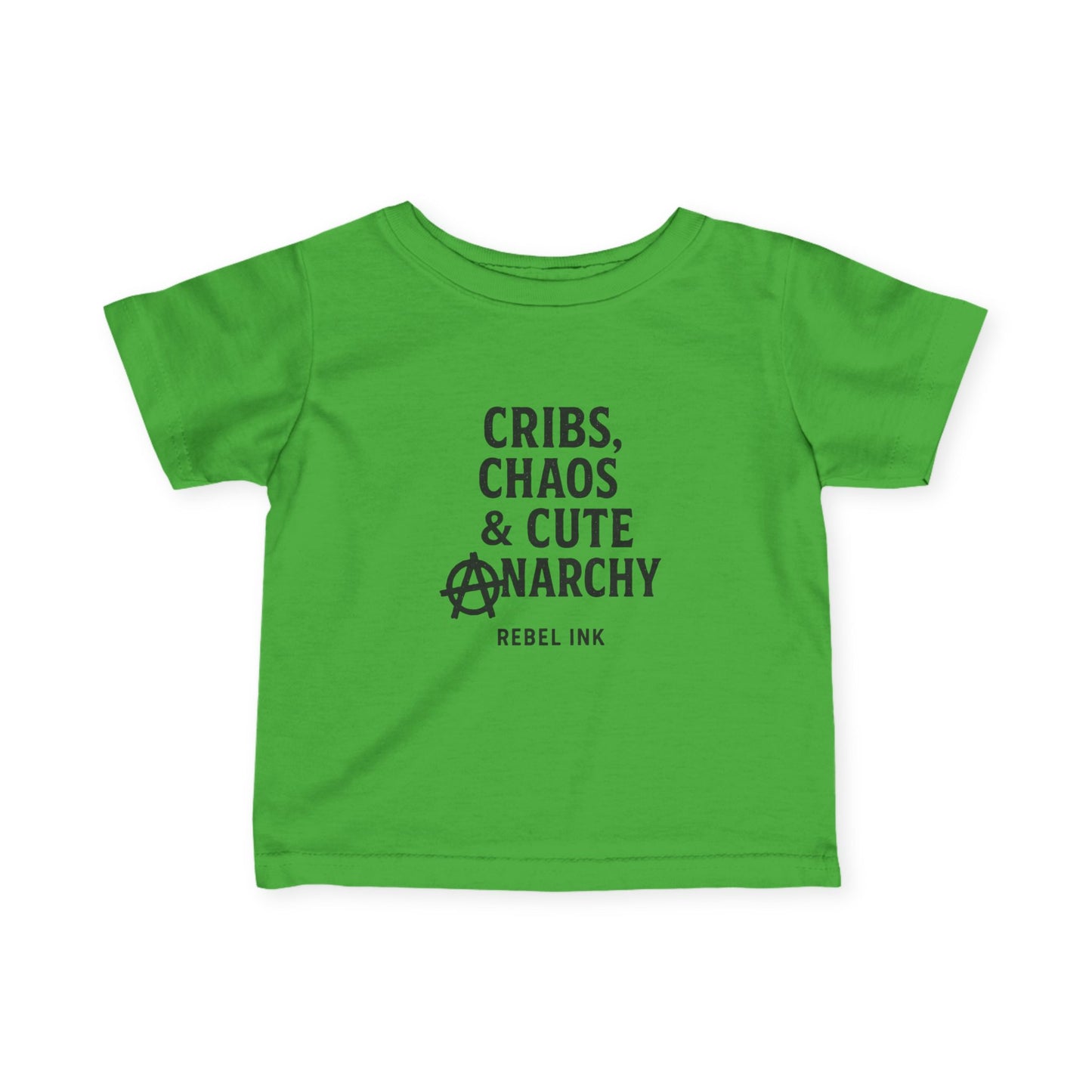 Rebel Infant Tee: Cribs, Chaos & Cute Anarchy, Baby Shower Gift, Toddler Clothing, Punk Style, Cute Baby Outfit, Trendy Baby Gear