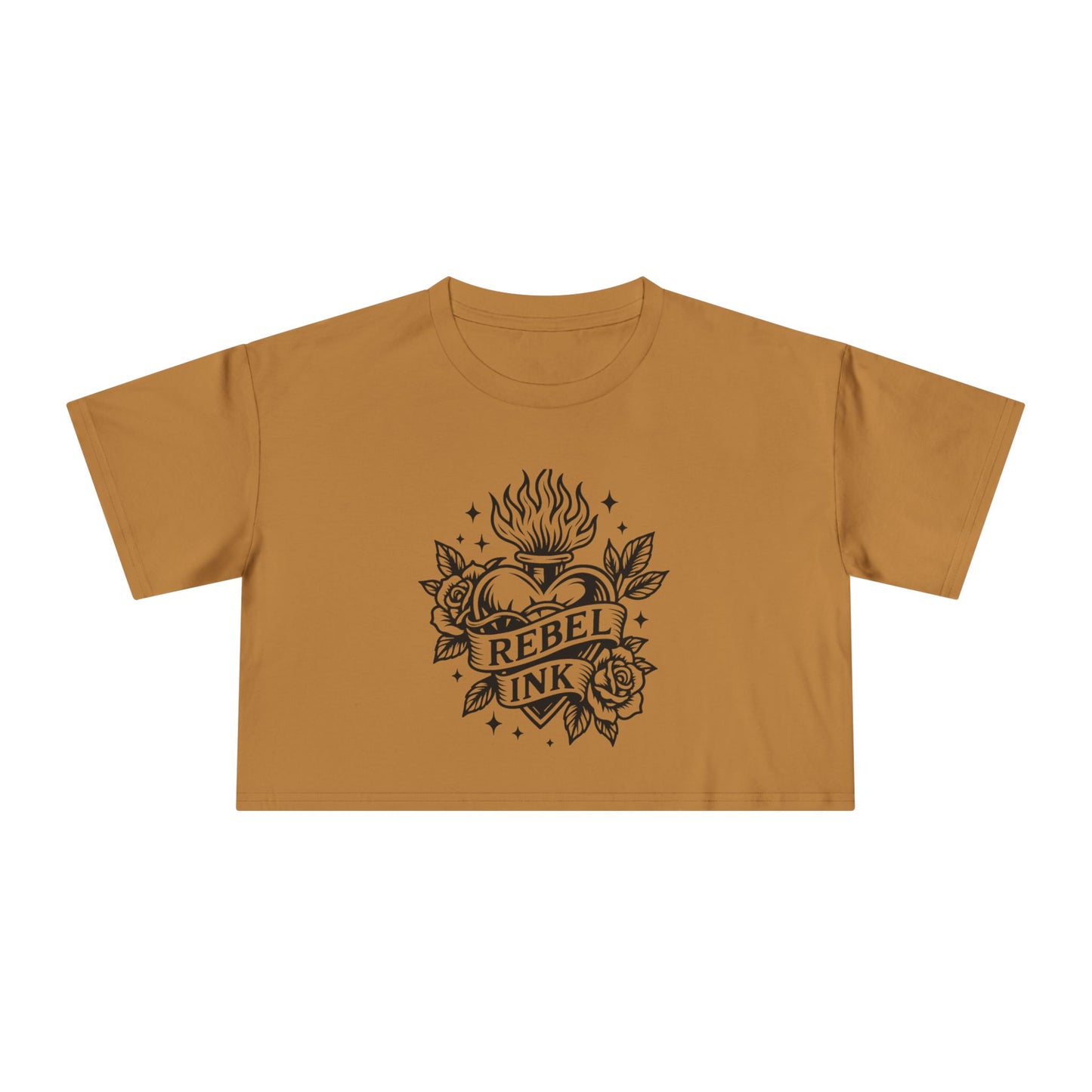 Rebel Ink Women's Crop Tee, Edgy Graphic Tee, Fashionable Summer Top, Casual Statement Shirt, Alternative Style Apparel