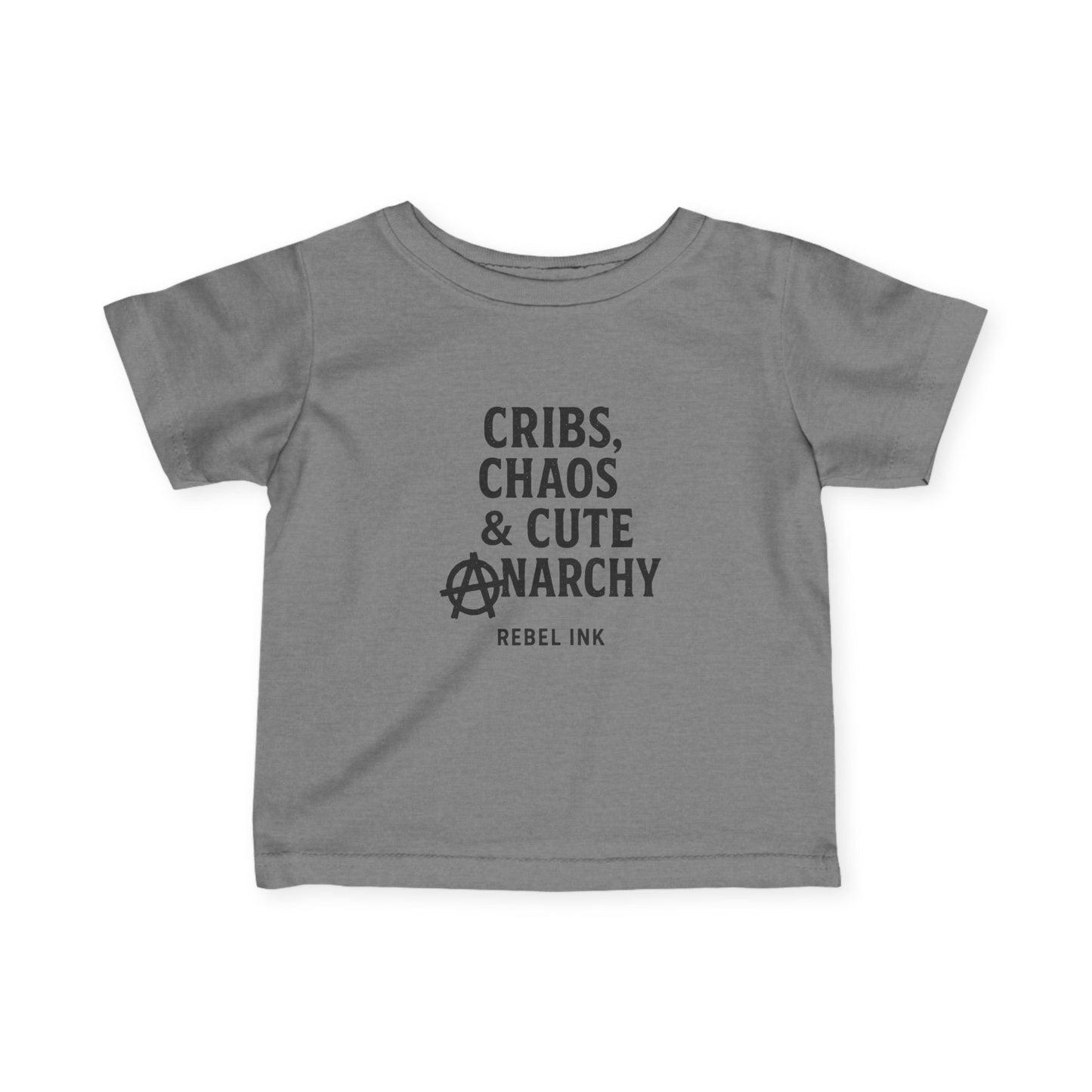 Rebel Infant Tee: Cribs, Chaos & Cute Anarchy, Baby Shower Gift, Toddler Clothing, Punk Style, Cute Baby Outfit, Trendy Baby Gear