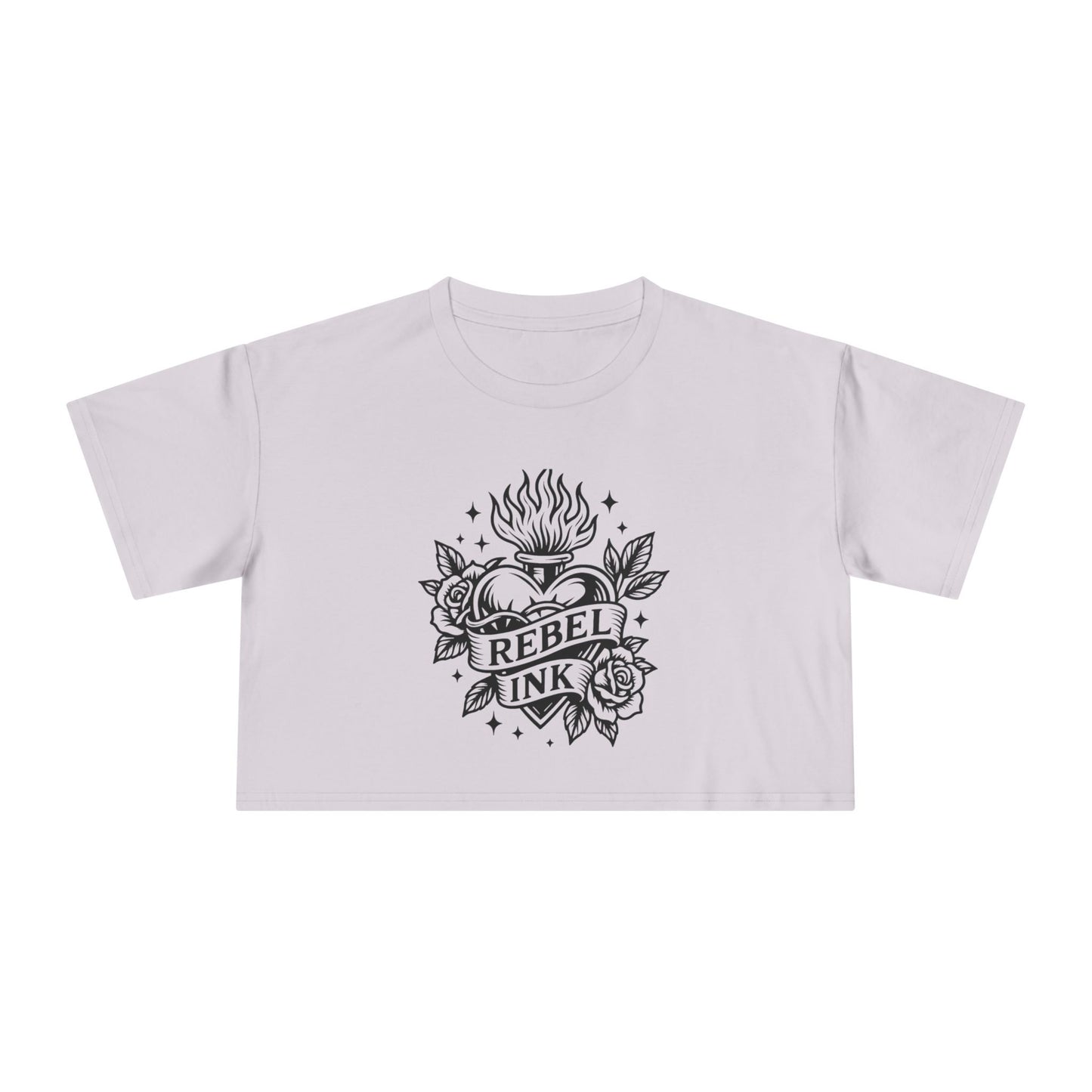 Rebel Ink Women's Crop Tee, Edgy Graphic Tee, Fashionable Summer Top, Casual Statement Shirt, Alternative Style Apparel