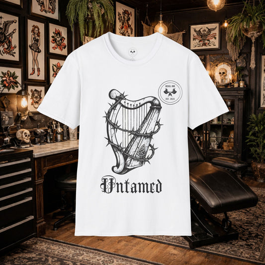 We were never tamed logo white T-shirt