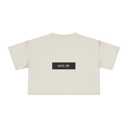 Rebel Ink Women's Crop Tee, Edgy Graphic Tee, Fashionable Summer Top, Casual Statement Shirt, Alternative Style Apparel