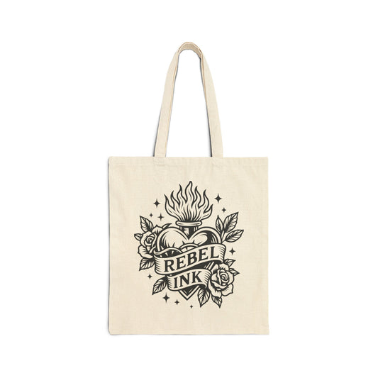 Rebel Ink Canvas Tote Bag | Bohemian Tote for Art Lovers | Gift for Artists, Eco-Friendly Bag, Stylish Shopping Tote, Unique Carryall Bag