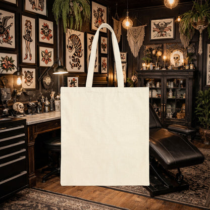 Tattooed Magic Cotton Canvas Tote Bag | Rebel Ink Tote | Gift for Artists | Eco-Friendly Shopping Bag | Fun Tote for Tattoo Lovers