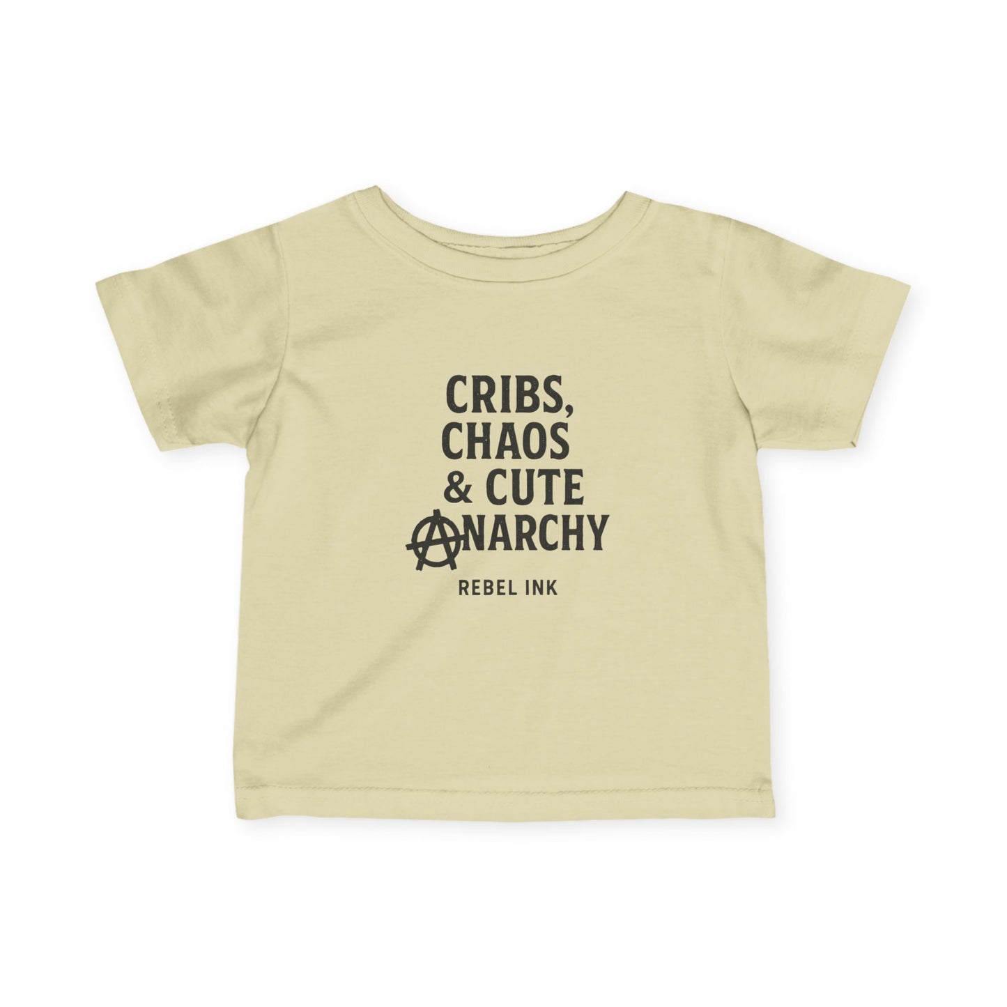 Rebel Infant Tee: Cribs, Chaos & Cute Anarchy, Baby Shower Gift, Toddler Clothing, Punk Style, Cute Baby Outfit, Trendy Baby Gear