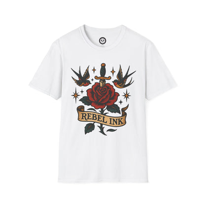 Rebel Ink Unisex Softstyle T-Shirt | Tattoo Vibe, Casual Wear, Unisex Fashion, Gift for Tattoo Lovers, Everyday Style