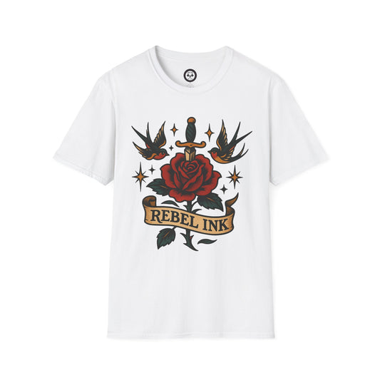 Rebel Ink Unisex Softstyle T-Shirt | Tattoo Vibe, Casual Wear, Unisex Fashion, Gift for Tattoo Lovers, Everyday Style