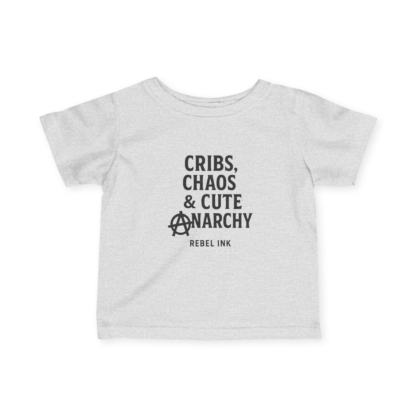 Rebel Infant Tee: Cribs, Chaos & Cute Anarchy, Baby Shower Gift, Toddler Clothing, Punk Style, Cute Baby Outfit, Trendy Baby Gear