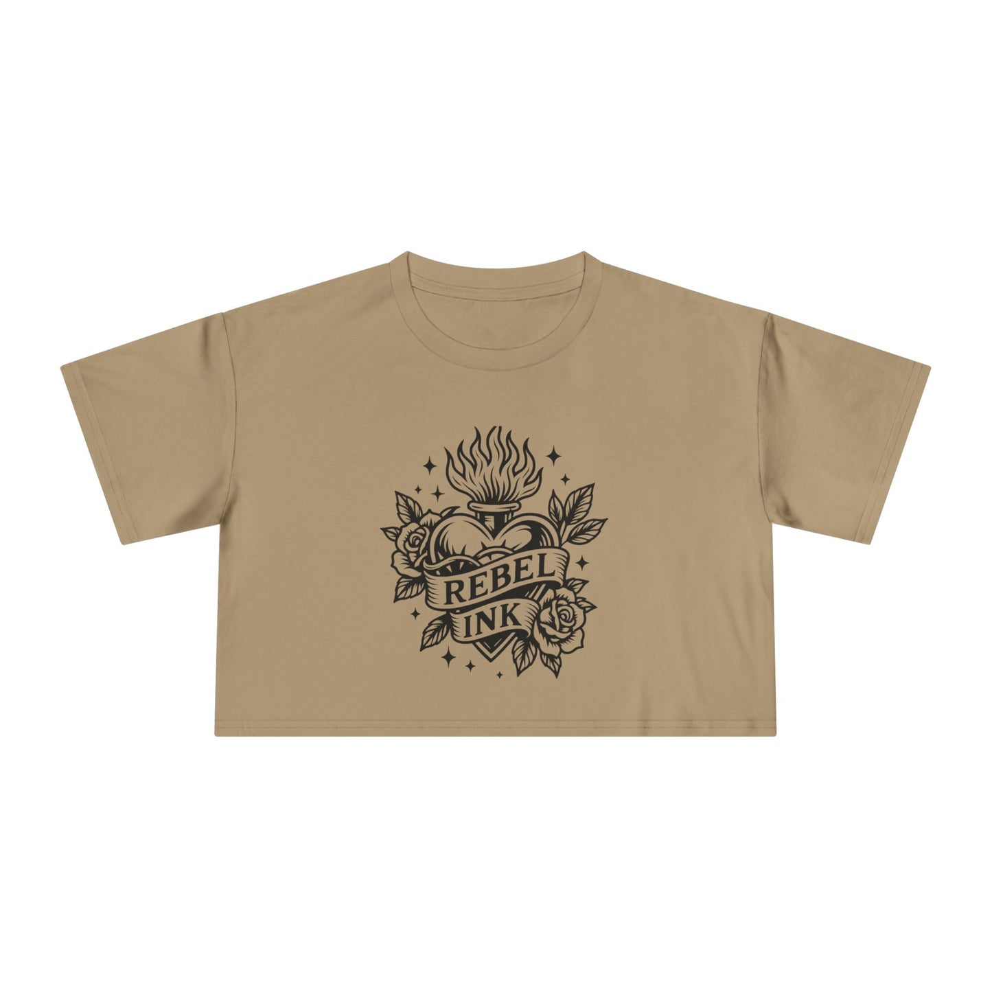 Rebel Ink Women's Crop Tee, Edgy Graphic Tee, Fashionable Summer Top, Casual Statement Shirt, Alternative Style Apparel