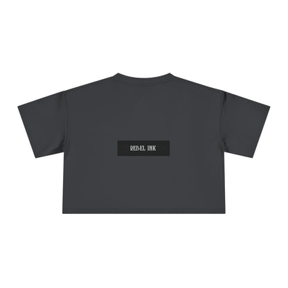 Rebel Ink Women's Crop Tee, Edgy Graphic Tee, Fashionable Summer Top, Casual Statement Shirt, Alternative Style Apparel