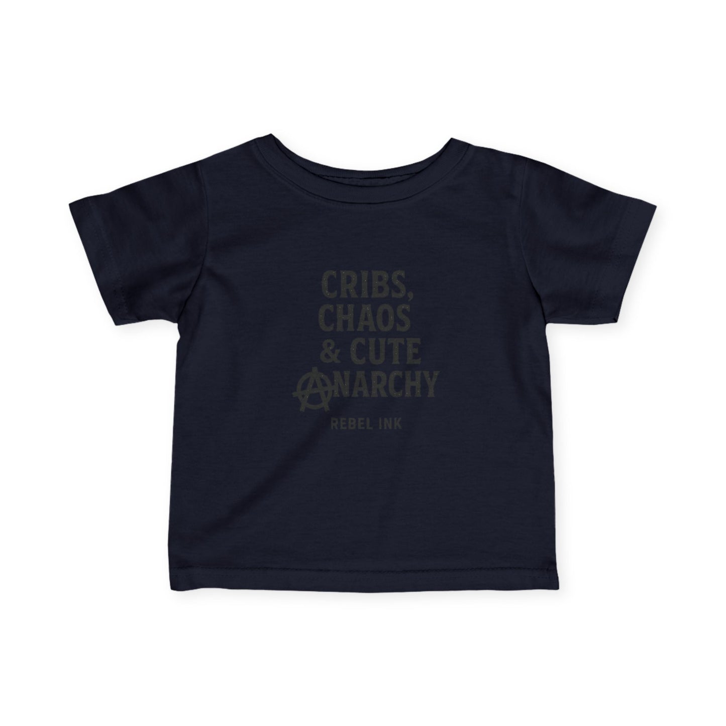 Rebel Infant Tee: Cribs, Chaos & Cute Anarchy, Baby Shower Gift, Toddler Clothing, Punk Style, Cute Baby Outfit, Trendy Baby Gear