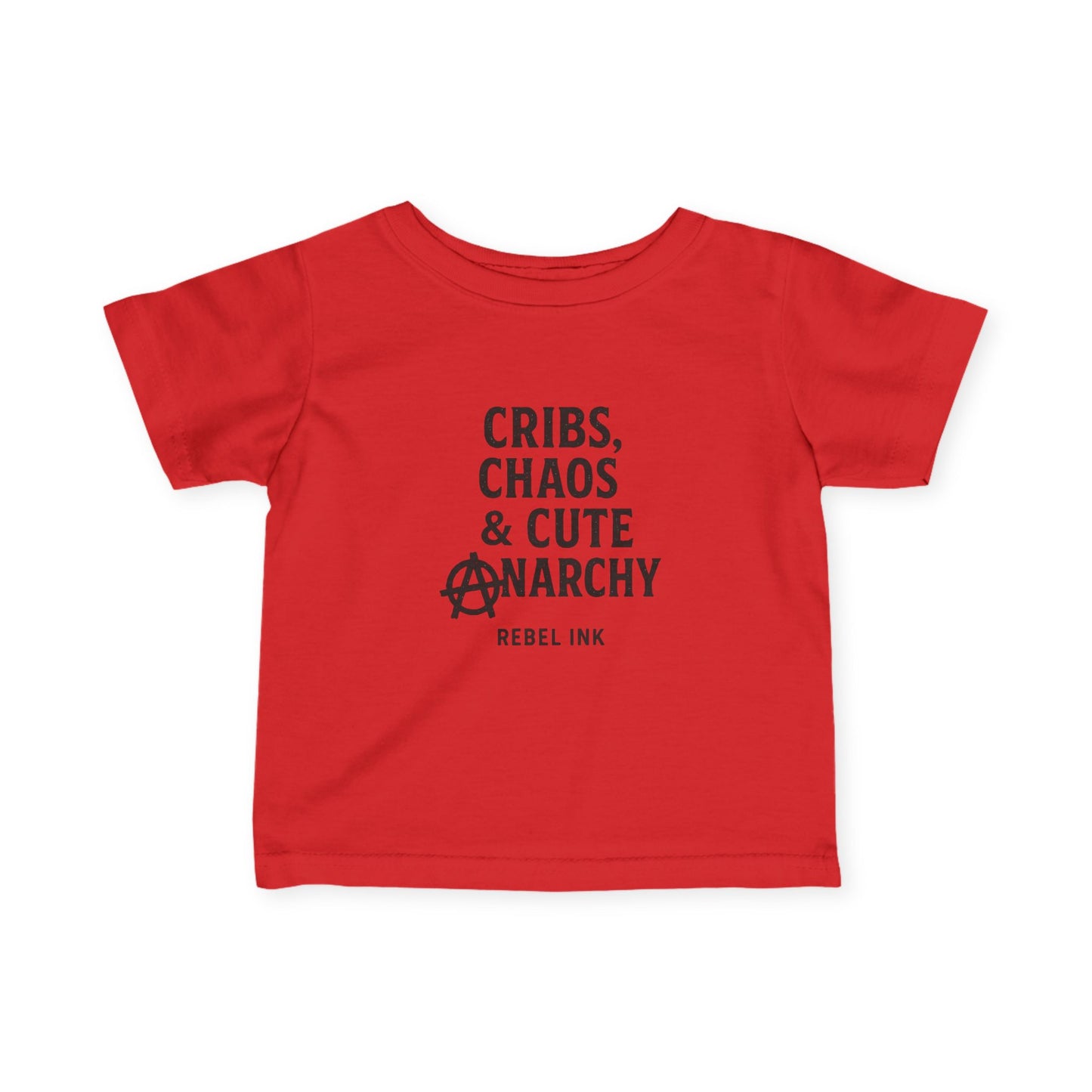 Rebel Infant Tee: Cribs, Chaos & Cute Anarchy, Baby Shower Gift, Toddler Clothing, Punk Style, Cute Baby Outfit, Trendy Baby Gear