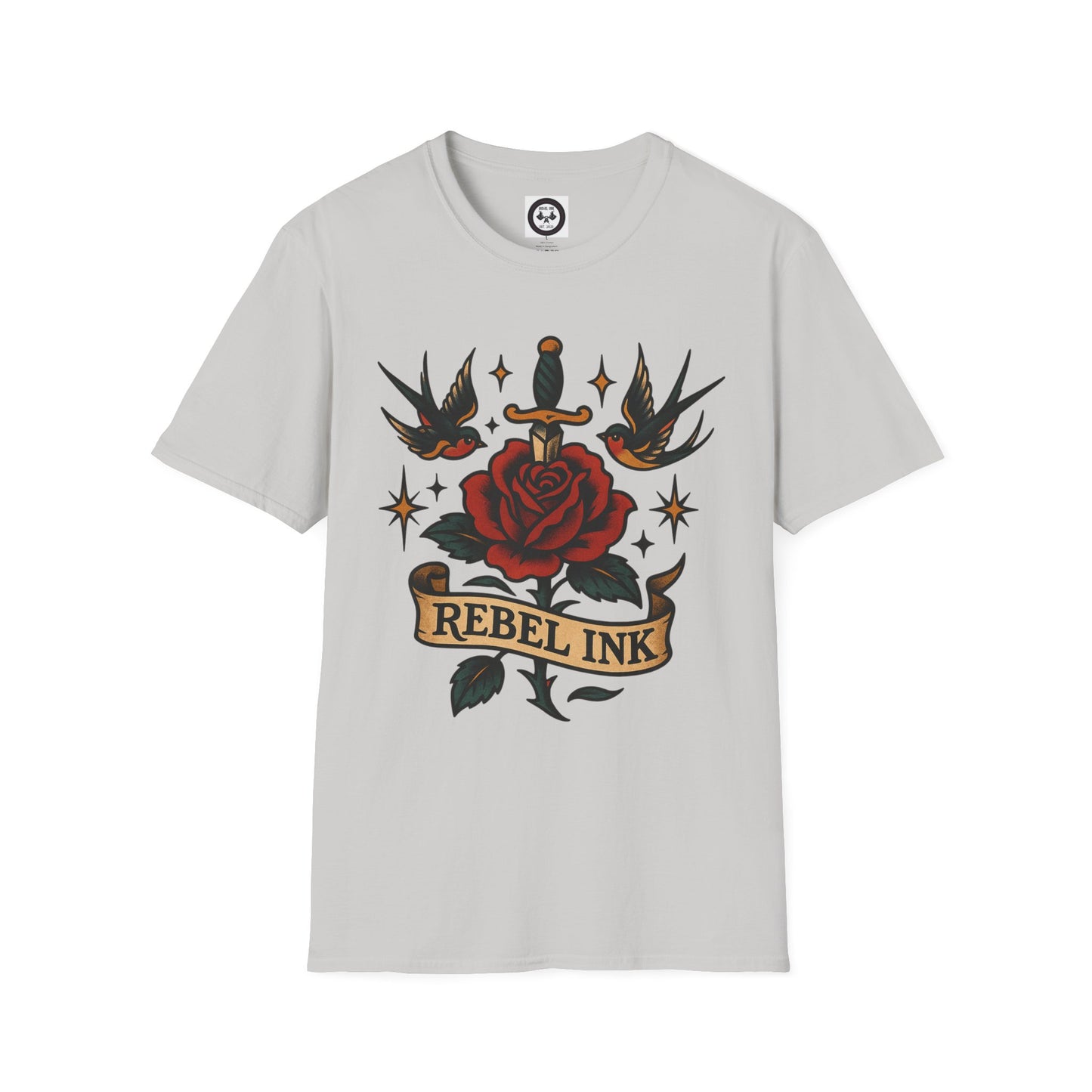 Rebel Ink Unisex Softstyle T-Shirt | Tattoo Vibe, Casual Wear, Unisex Fashion, Gift for Tattoo Lovers, Everyday Style
