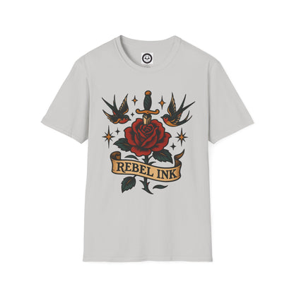 Rebel Ink Unisex Softstyle T-Shirt | Tattoo Vibe, Casual Wear, Unisex Fashion, Gift for Tattoo Lovers, Everyday Style