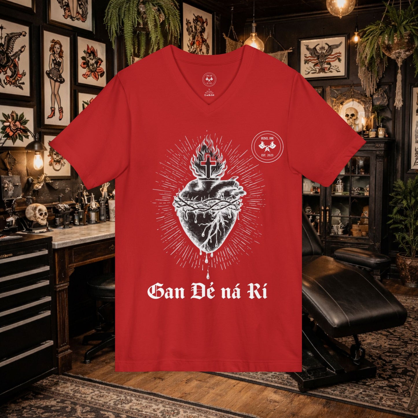 Scared Heart "Without God Nor King" V-Neck Tee