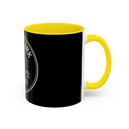 Rebel Ink Coffee Mug - Edgy Black Ceramic Cup, Tattoo Studio Decor, Gift for Tattoo Lovers, Customizable, Unique Drinkware