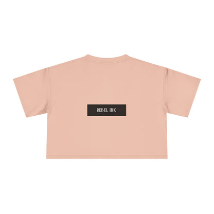 Rebel Ink Women's Crop Tee, Edgy Graphic Tee, Fashionable Summer Top, Casual Statement Shirt, Alternative Style Apparel