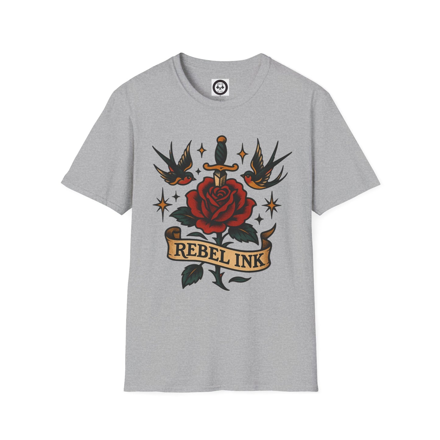 Rebel Ink Unisex Softstyle T-Shirt | Tattoo Vibe, Casual Wear, Unisex Fashion, Gift for Tattoo Lovers, Everyday Style