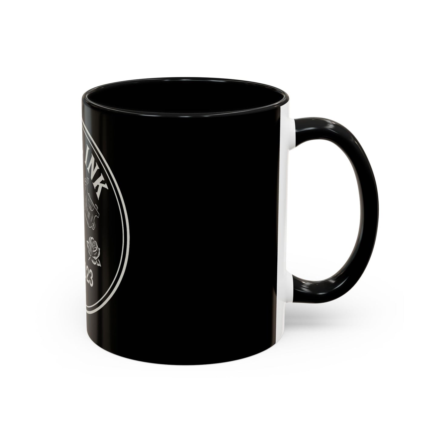 Rebel Ink Coffee Mug - Edgy Black Ceramic Cup, Tattoo Studio Decor, Gift for Tattoo Lovers, Customizable, Unique Drinkware