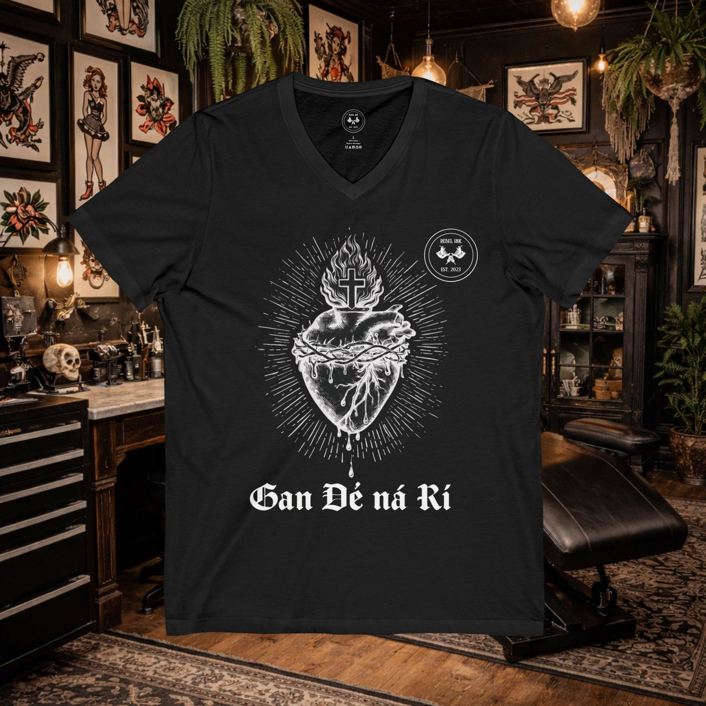 Scared Heart "Without God Nor King" V-Neck Tee