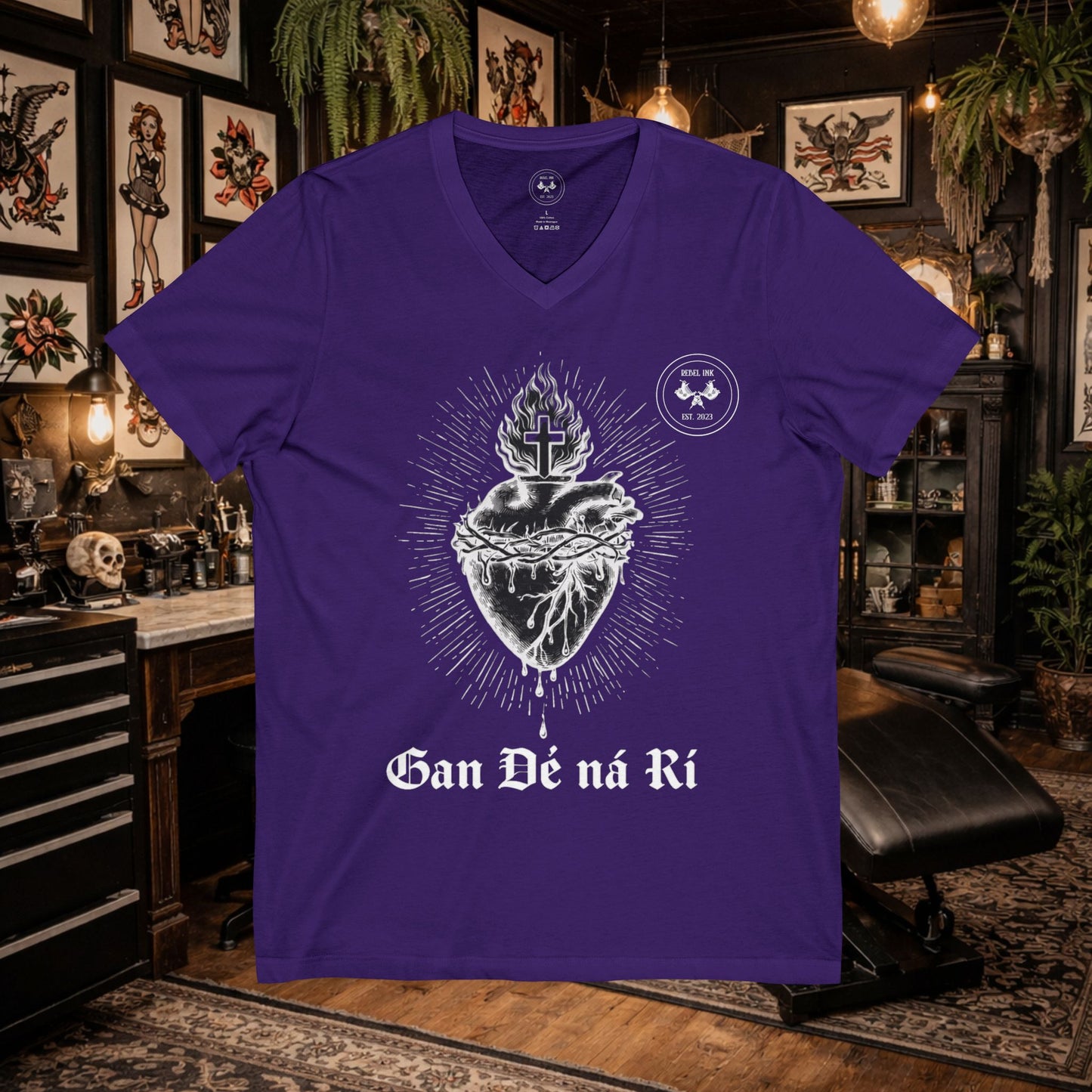 Scared Heart "Without God Nor King" V-Neck Tee