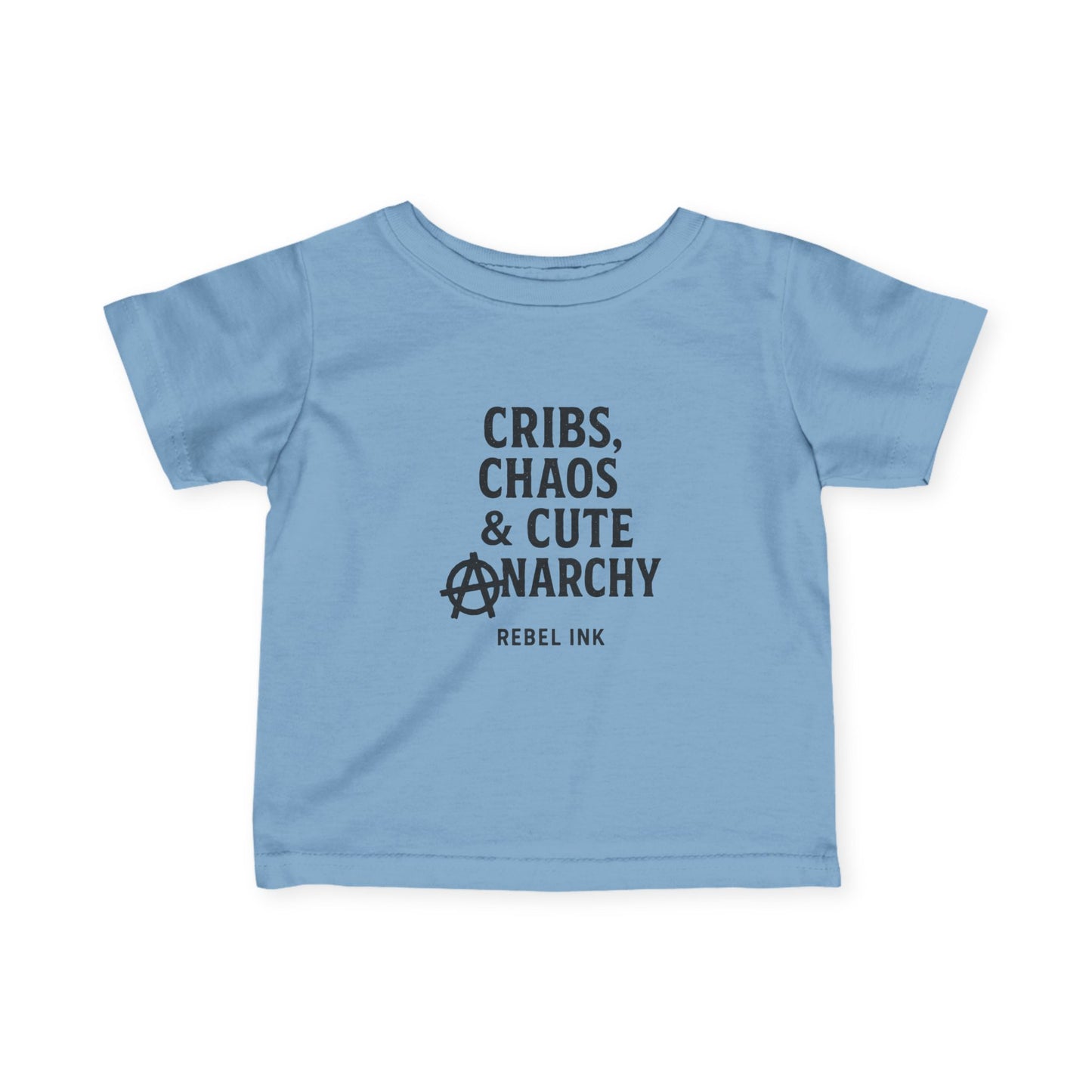 Rebel Infant Tee: Cribs, Chaos & Cute Anarchy, Baby Shower Gift, Toddler Clothing, Punk Style, Cute Baby Outfit, Trendy Baby Gear