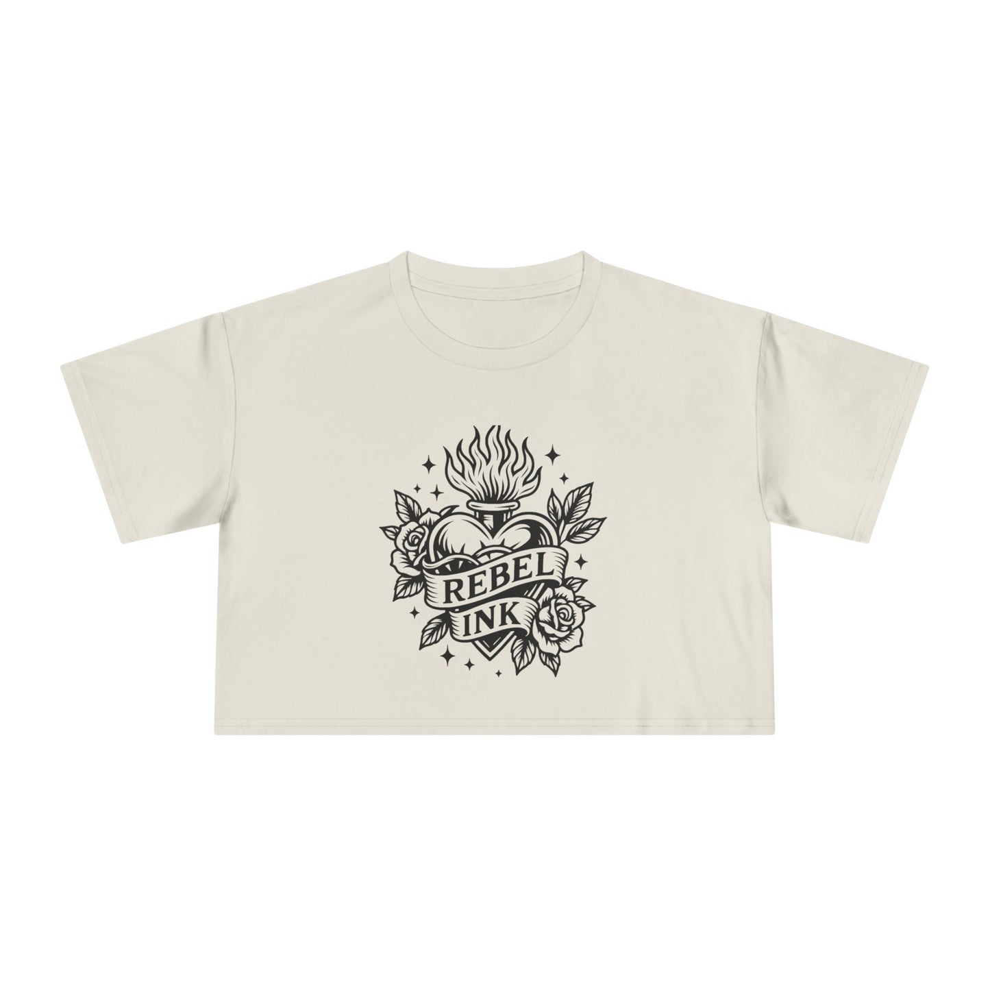 Rebel Ink Women's Crop Tee, Edgy Graphic Tee, Fashionable Summer Top, Casual Statement Shirt, Alternative Style Apparel