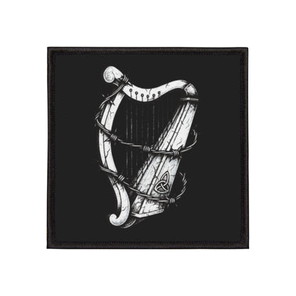 Iron-On Patches - Irish Harp in Barb Wire Design