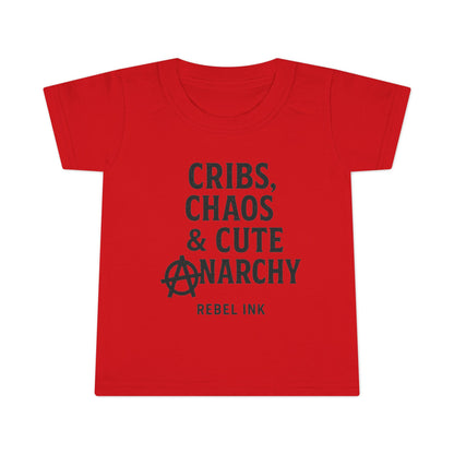 Toddler Punk T-Shirt - Cribs, Chaos & Cute Anarchy, Baby Gift, Toddler Outfits, Playtime Apparel, Kids' Graphic Tee