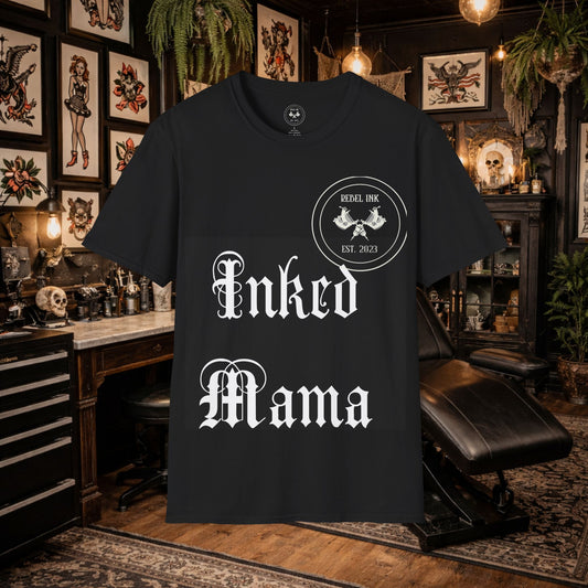 Inked Mama Unisex Softstyle T-Shirt, Stylish Casual Wear for Moms, Perfect Gift for Mother's Day, Feminine Everyday Tee, Inked Mama T-Shirt