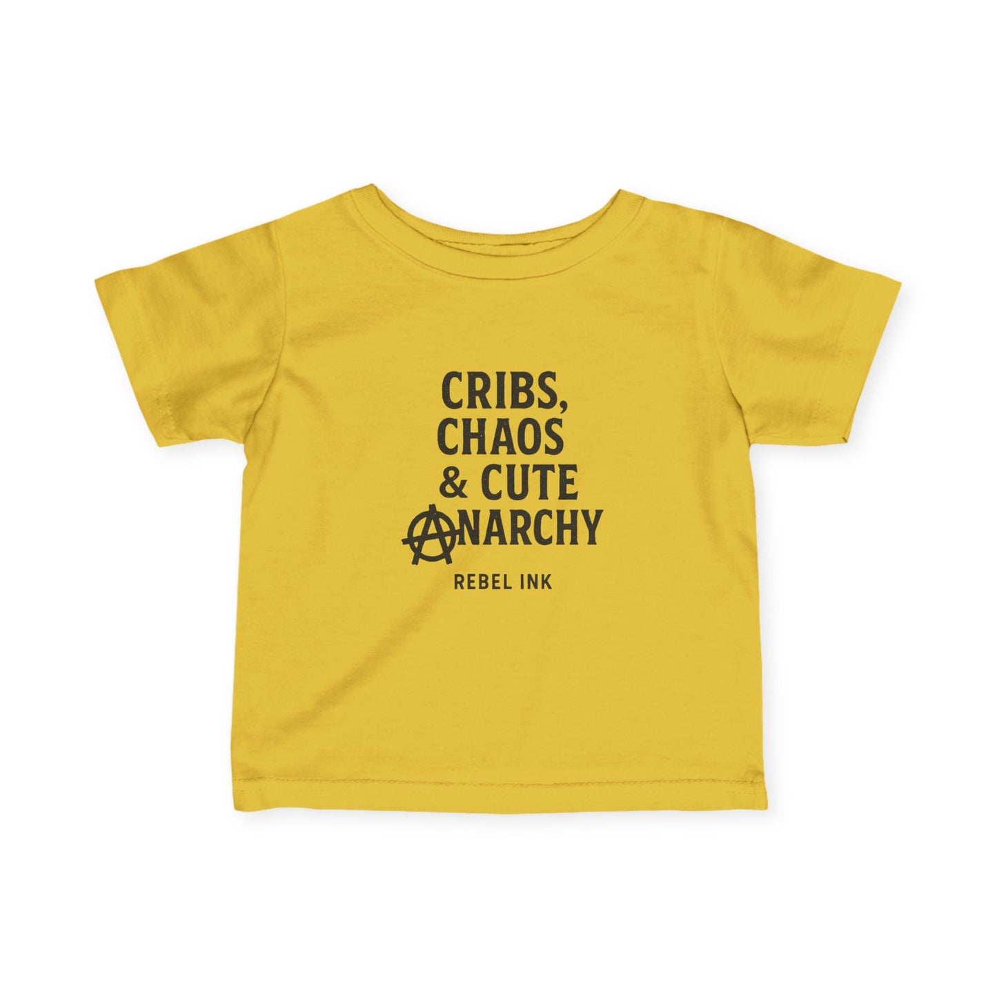 Rebel Infant Tee: Cribs, Chaos & Cute Anarchy, Baby Shower Gift, Toddler Clothing, Punk Style, Cute Baby Outfit, Trendy Baby Gear