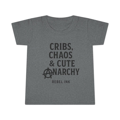 Toddler Punk T-Shirt - Cribs, Chaos & Cute Anarchy, Baby Gift, Toddler Outfits, Playtime Apparel, Kids' Graphic Tee