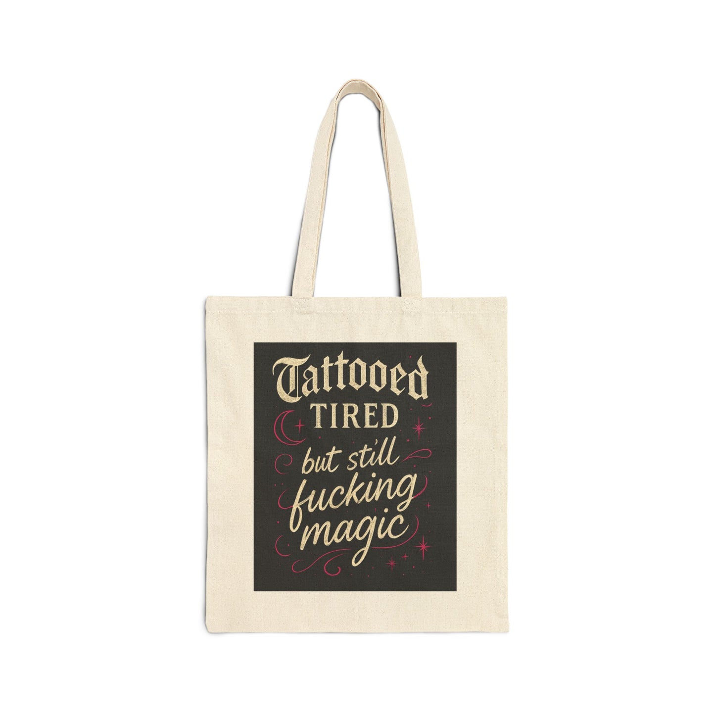 Tattooed Magic Cotton Canvas Tote Bag | Rebel Ink Tote | Gift for Artists | Eco-Friendly Shopping Bag | Fun Tote for Tattoo Lovers