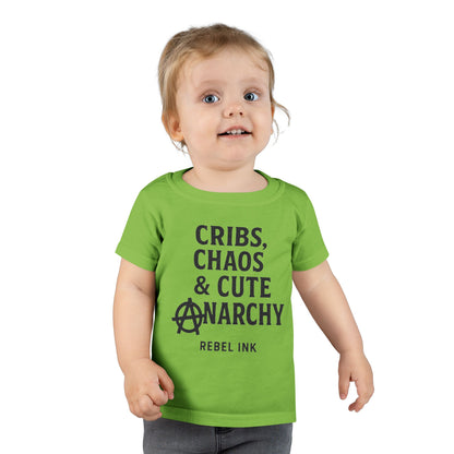 Toddler Punk T-Shirt - Cribs, Chaos & Cute Anarchy, Baby Gift, Toddler Outfits, Playtime Apparel, Kids' Graphic Tee
