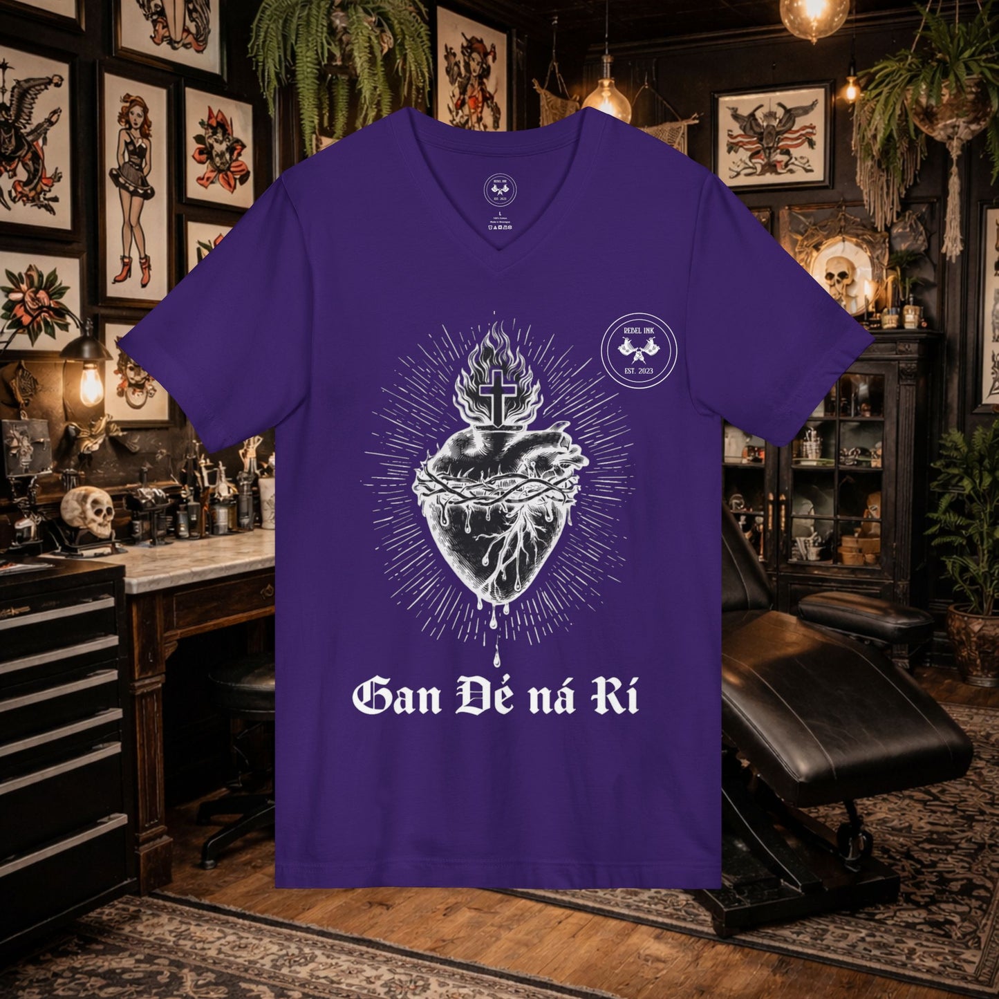 Scared Heart "Without God Nor King" V-Neck Tee