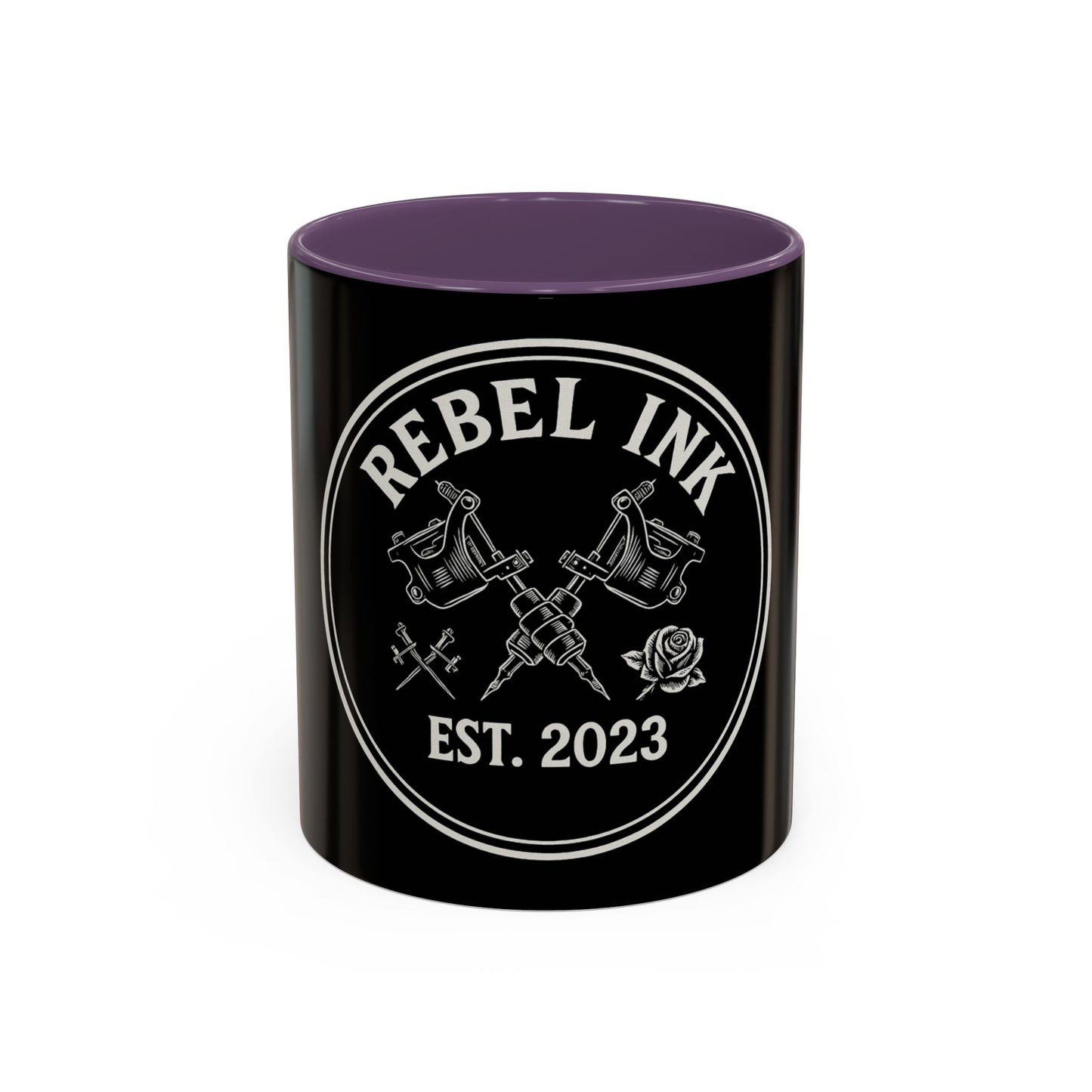 Rebel Ink Coffee Mug - Edgy Black Ceramic Cup, Tattoo Studio Decor, Gift for Tattoo Lovers, Customizable, Unique Drinkware