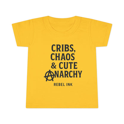 Toddler Punk T-Shirt - Cribs, Chaos & Cute Anarchy, Baby Gift, Toddler Outfits, Playtime Apparel, Kids' Graphic Tee