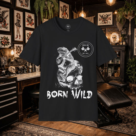 Born Wild Frog Tattoo T-Shirt