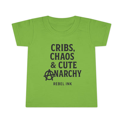 Toddler Punk T-Shirt - Cribs, Chaos & Cute Anarchy, Baby Gift, Toddler Outfits, Playtime Apparel, Kids' Graphic Tee