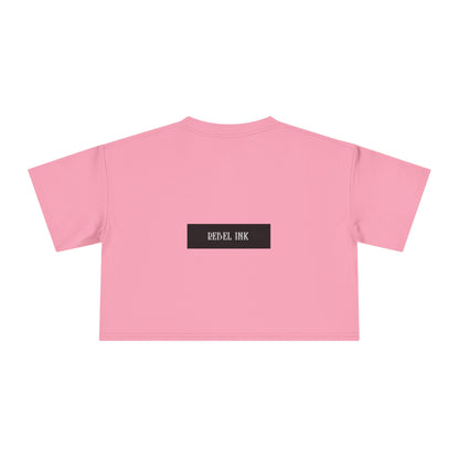 Rebel Ink Women's Crop Tee, Edgy Graphic Tee, Fashionable Summer Top, Casual Statement Shirt, Alternative Style Apparel