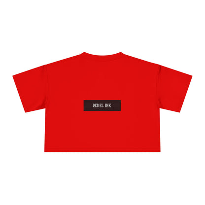 Rebel Ink Women's Crop Tee, Edgy Graphic Tee, Fashionable Summer Top, Casual Statement Shirt, Alternative Style Apparel