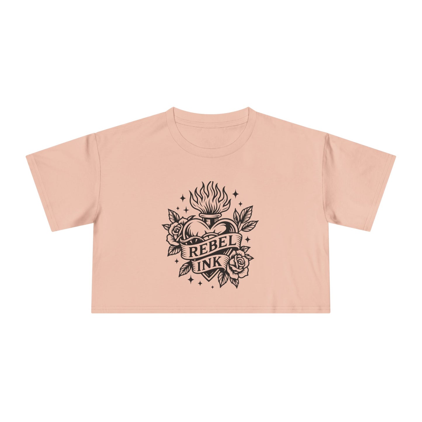 Rebel Ink Women's Crop Tee, Edgy Graphic Tee, Fashionable Summer Top, Casual Statement Shirt, Alternative Style Apparel