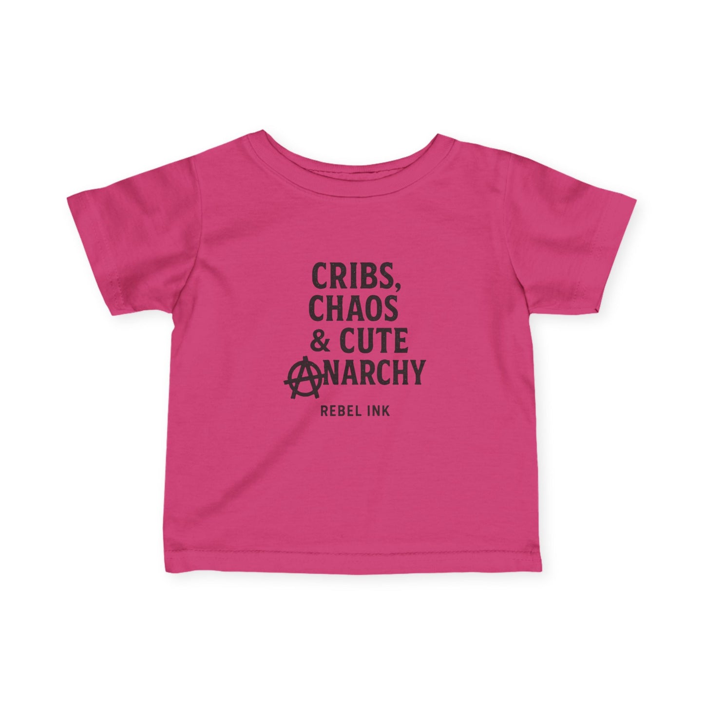 Rebel Infant Tee: Cribs, Chaos & Cute Anarchy, Baby Shower Gift, Toddler Clothing, Punk Style, Cute Baby Outfit, Trendy Baby Gear